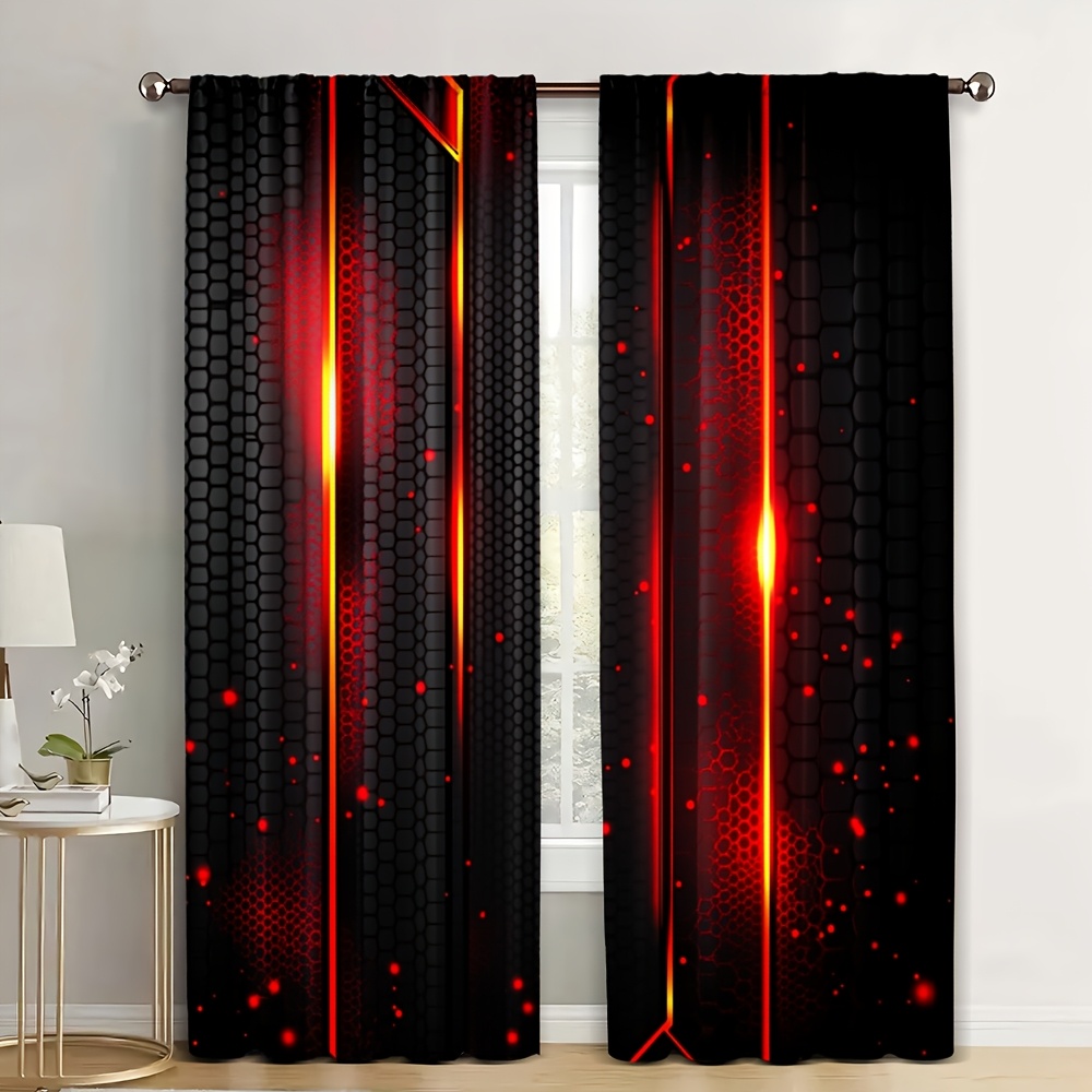 Office Tech For Home - 2 rideaux effet lave noir et