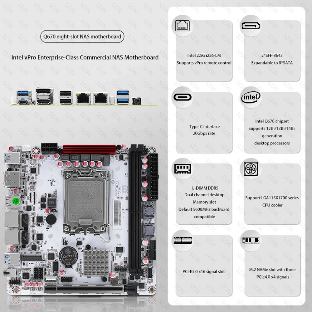 Kit de carte mère NAS ITX Q670 - Office Tech Products avis et prix
