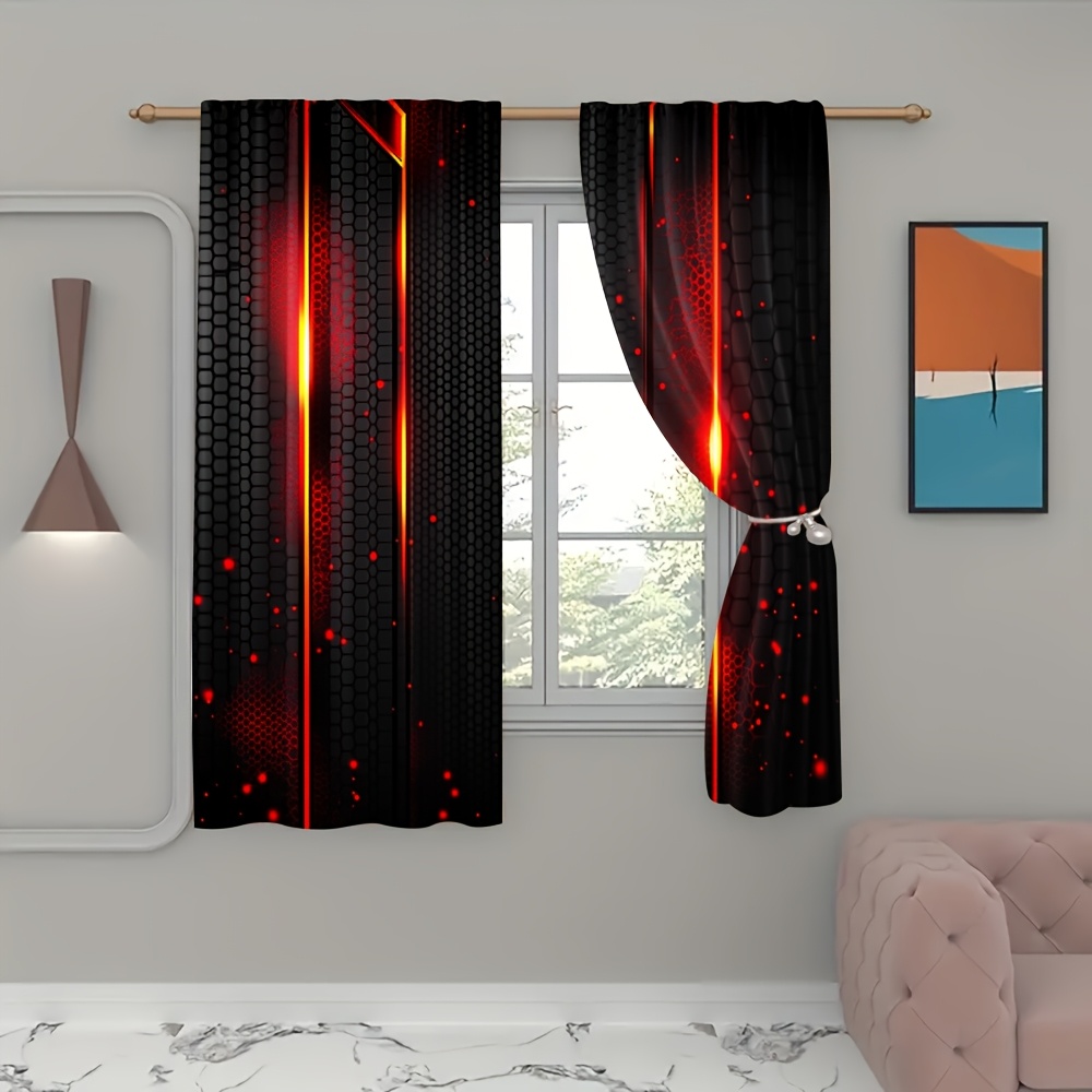 2 rideaux effet lave noir et r - Office Tech For Home avis et prix